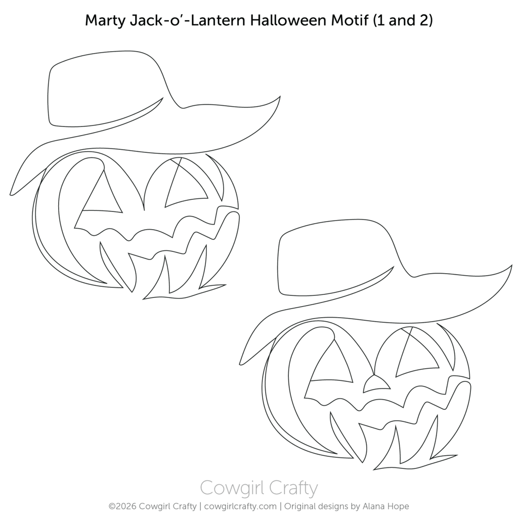 Marty Jack-o'-Lantern Motifs 1 and 2 digital longarm quilting pattern by Cowgirl Crafty