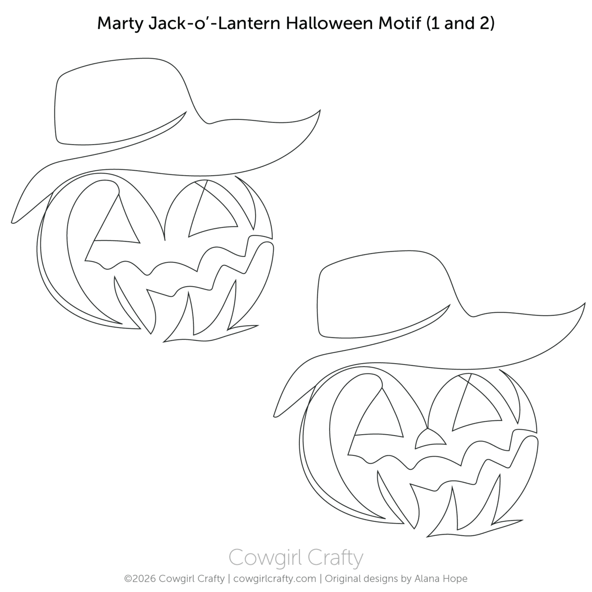 Marty Jack-o'-Lantern Motifs 1 and 2 digital longarm quilting pattern by Cowgirl Crafty