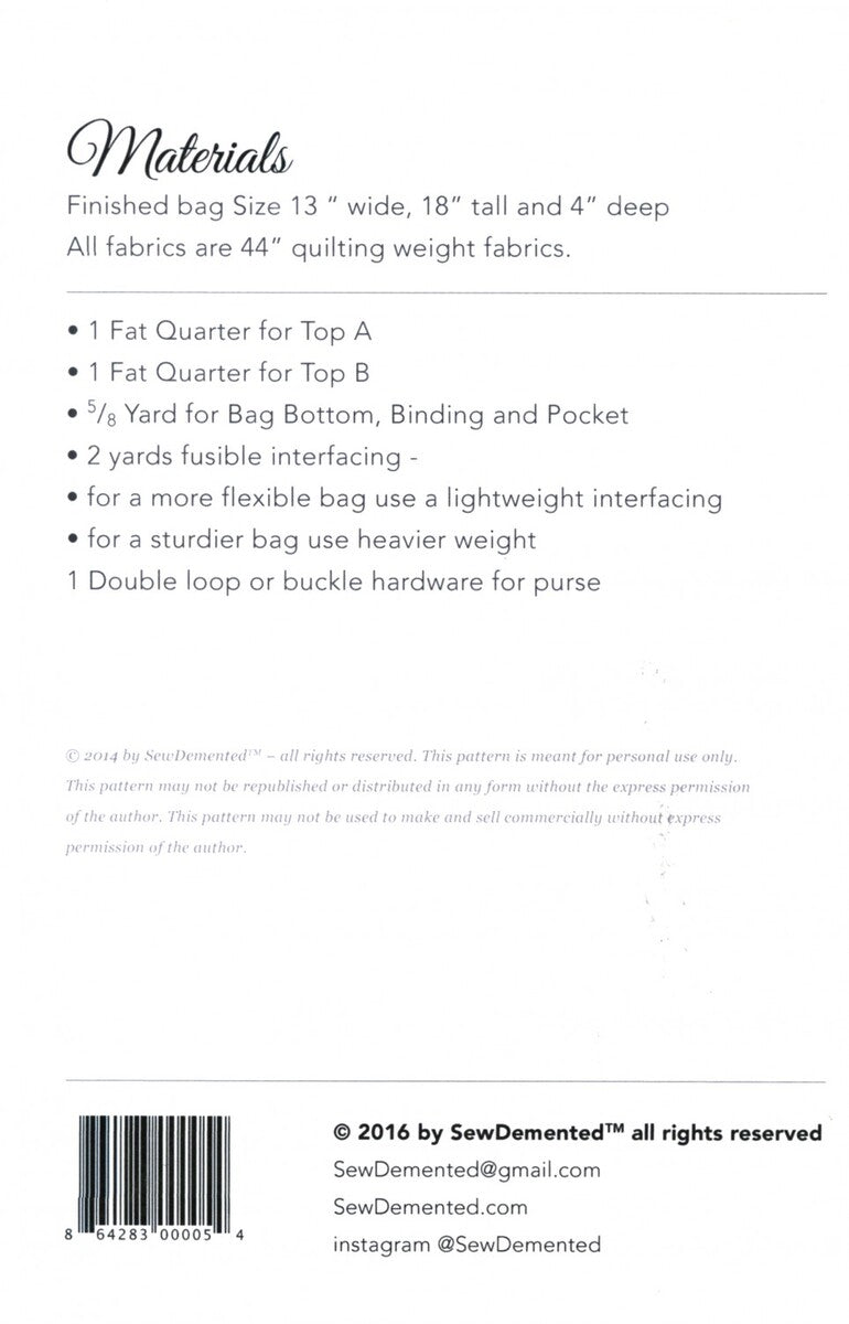 Sew Square Origami Quilt Bag Pattern by Sew Demented #SD54