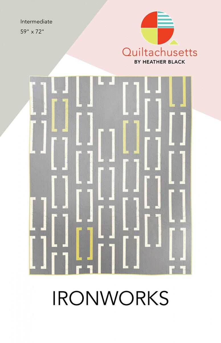 Ironworks Modern Intermediate Quilt Pattern | Quiltachusetts | Heather Black #QMS2209