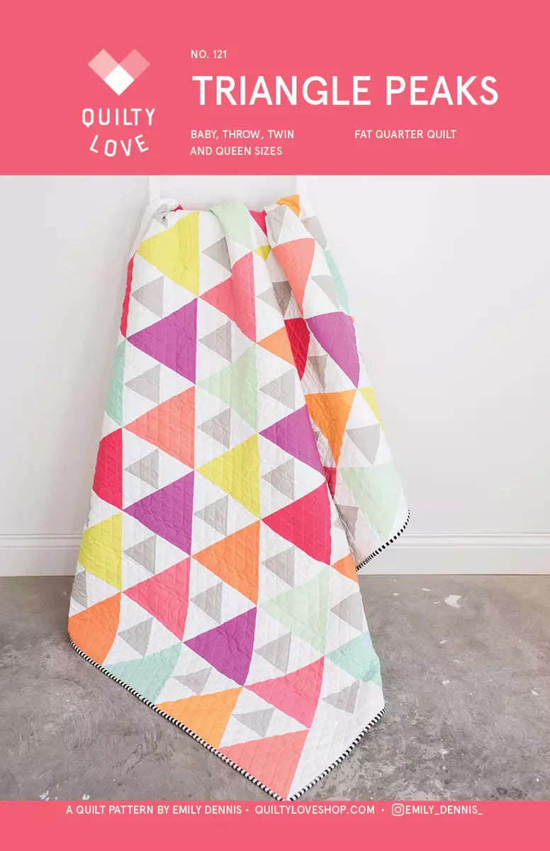 Triangle Peaks Modern Quilt Pattern | Fat Quarter Quilt | Emily Dennis | Quilty Love