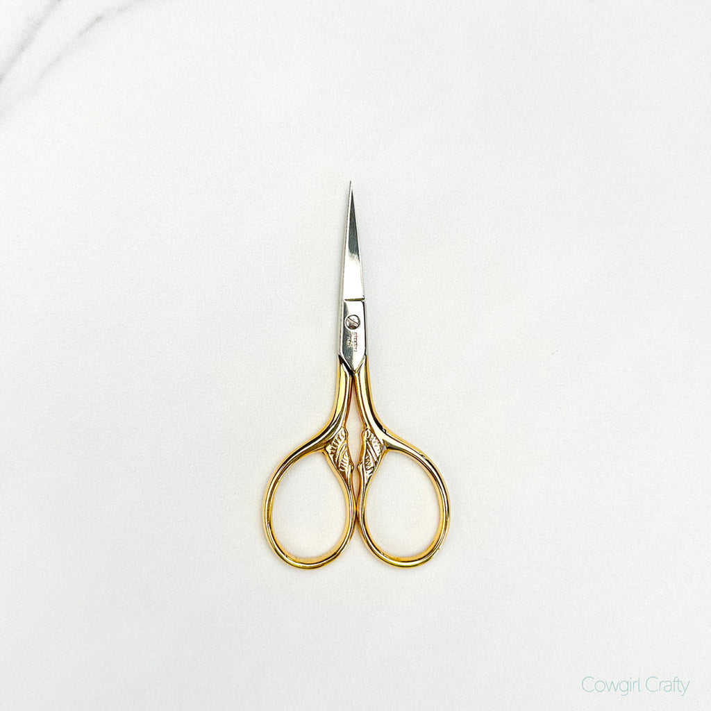 Lion's Tail Embroidery Scissors in Gold by Gingher 3 1/2in #220480