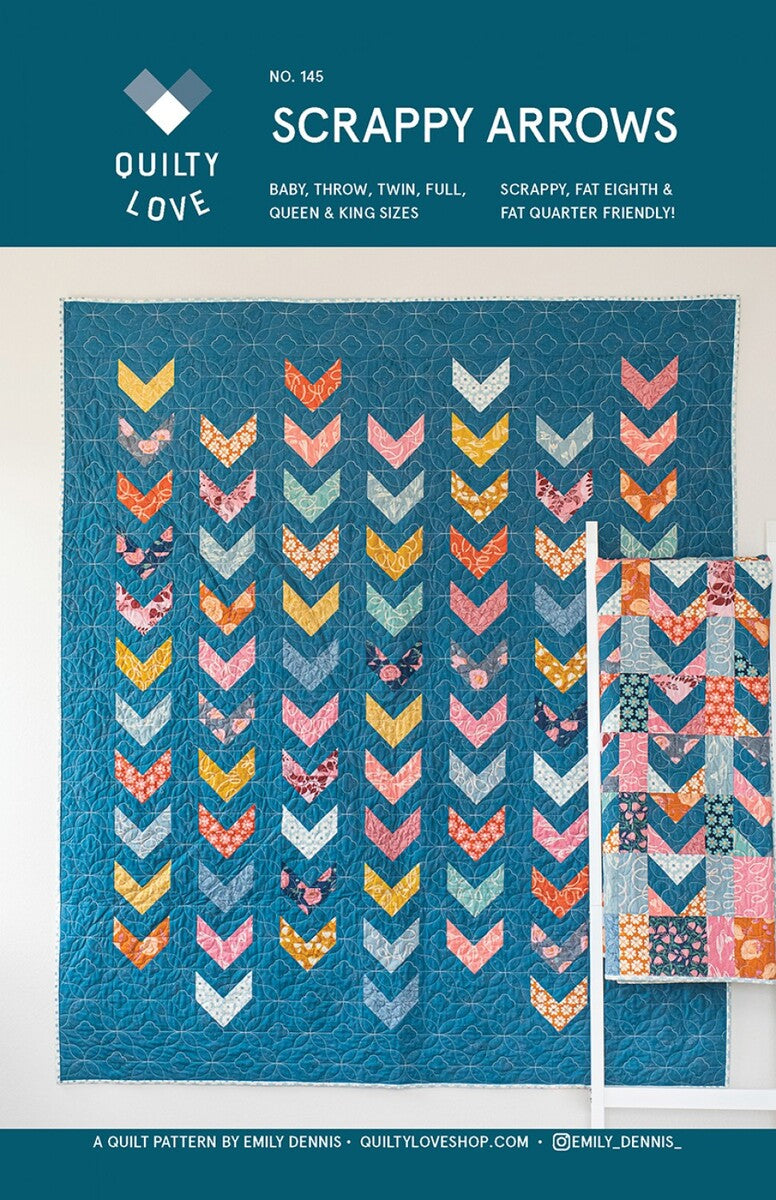 Scrappy Arrows Quilt Pattern | Quilty Love | Emily Dennis | #QLP145