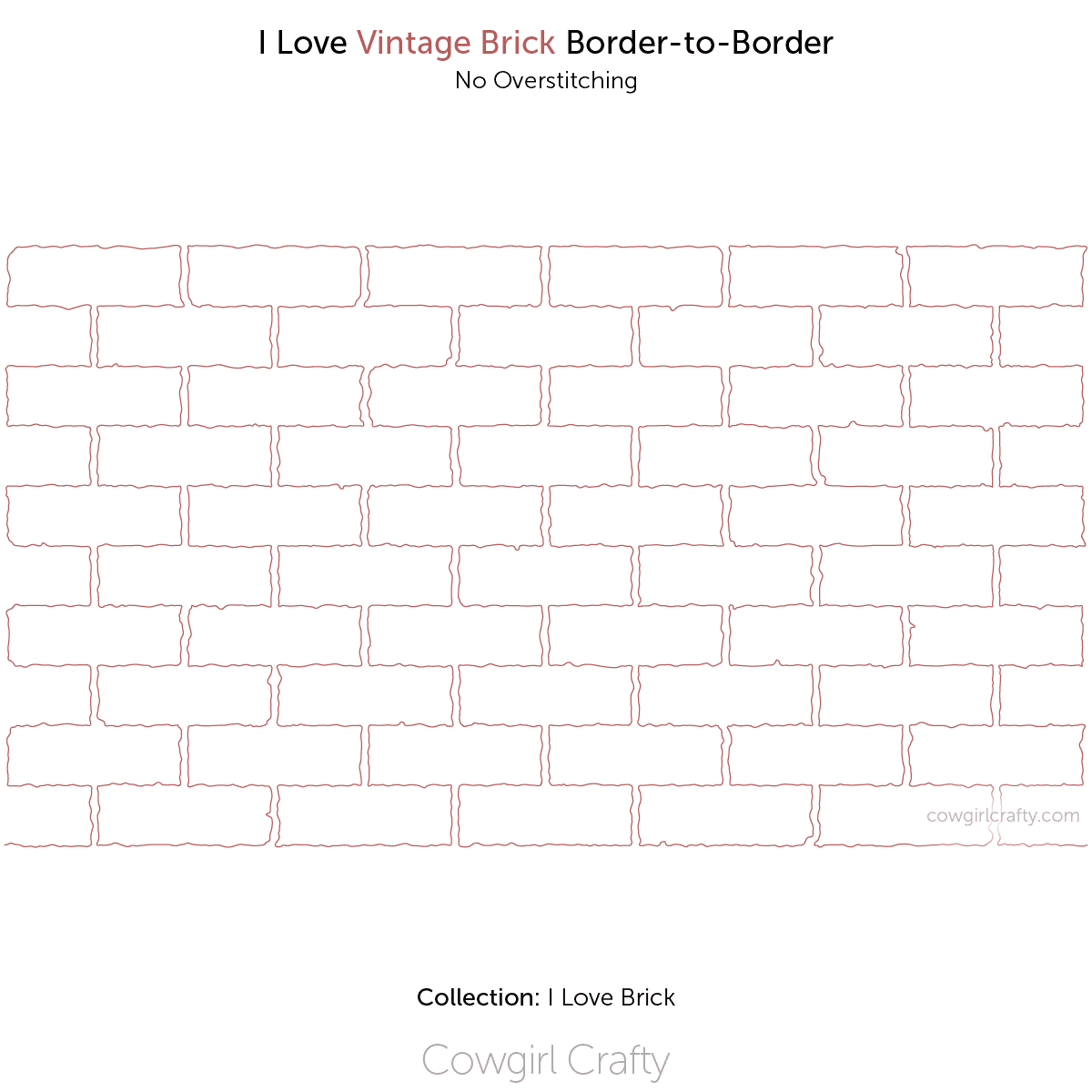 I Love Vintage Brick border-to-border digital longarm quilting pattern by Cowgirl Crafty