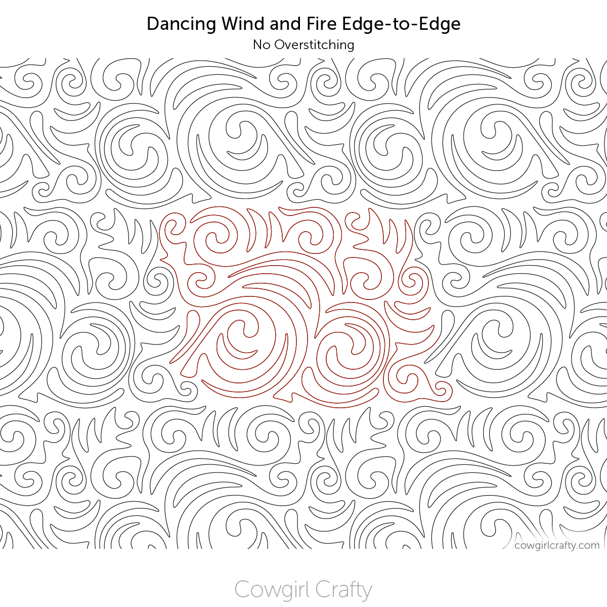 Dancing Wind and Fire edge-to-edge digital longarm quilting pattern by Cowgirl Crafty