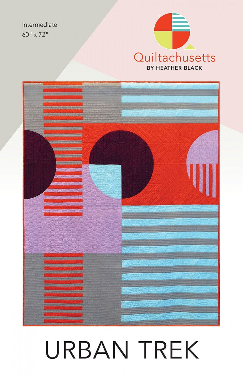 Urban Trek Modern Intermediate Quilt Pattern | Quiltachusetts | Heather Black QMS1802