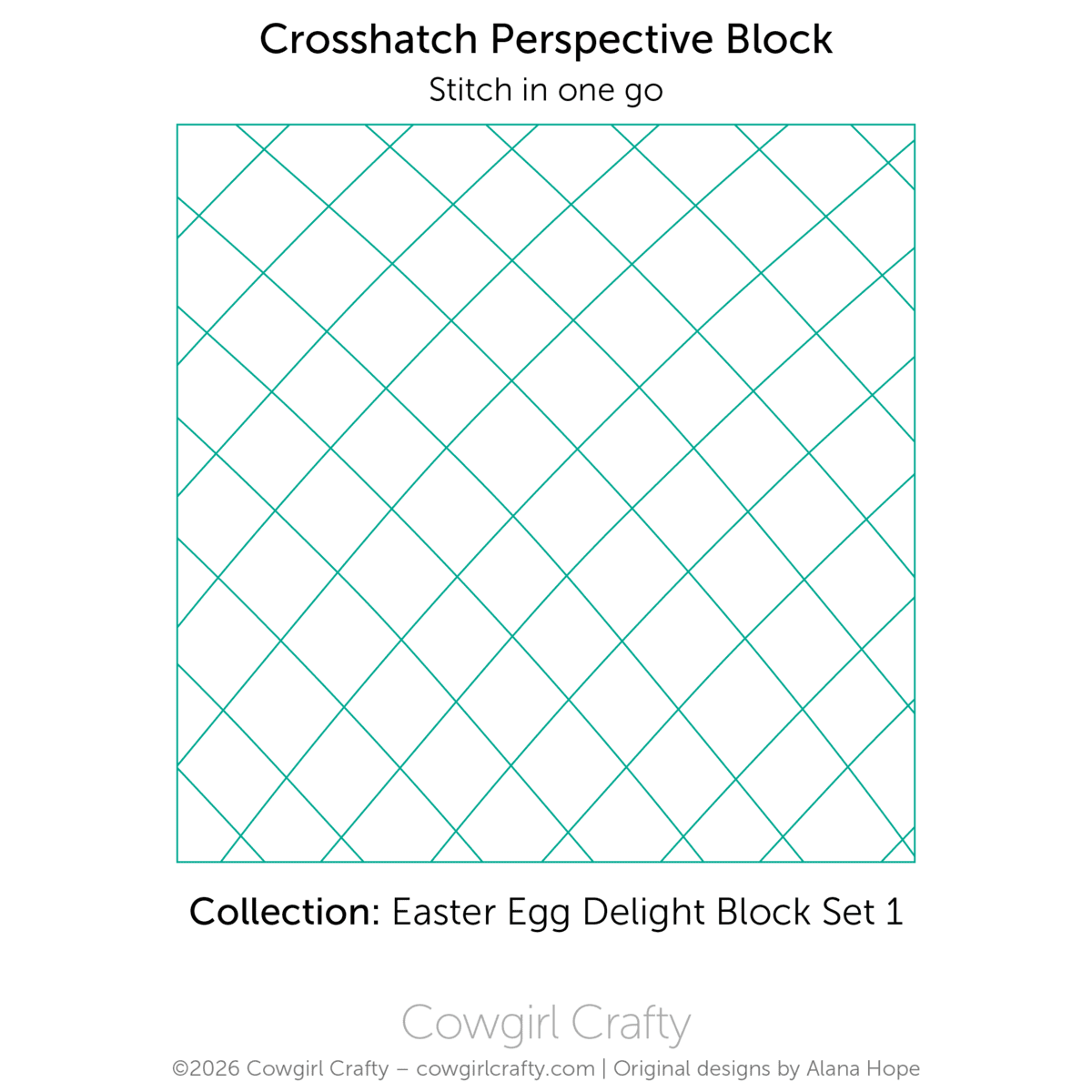 Crosshatch Perspective Egg Block digital longarm quilting pattern by Cowgirl Crafty