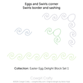 Easter Egg Sashing, Border and Corner Set digital longarm quilting pattern by Cowgirl Crafty