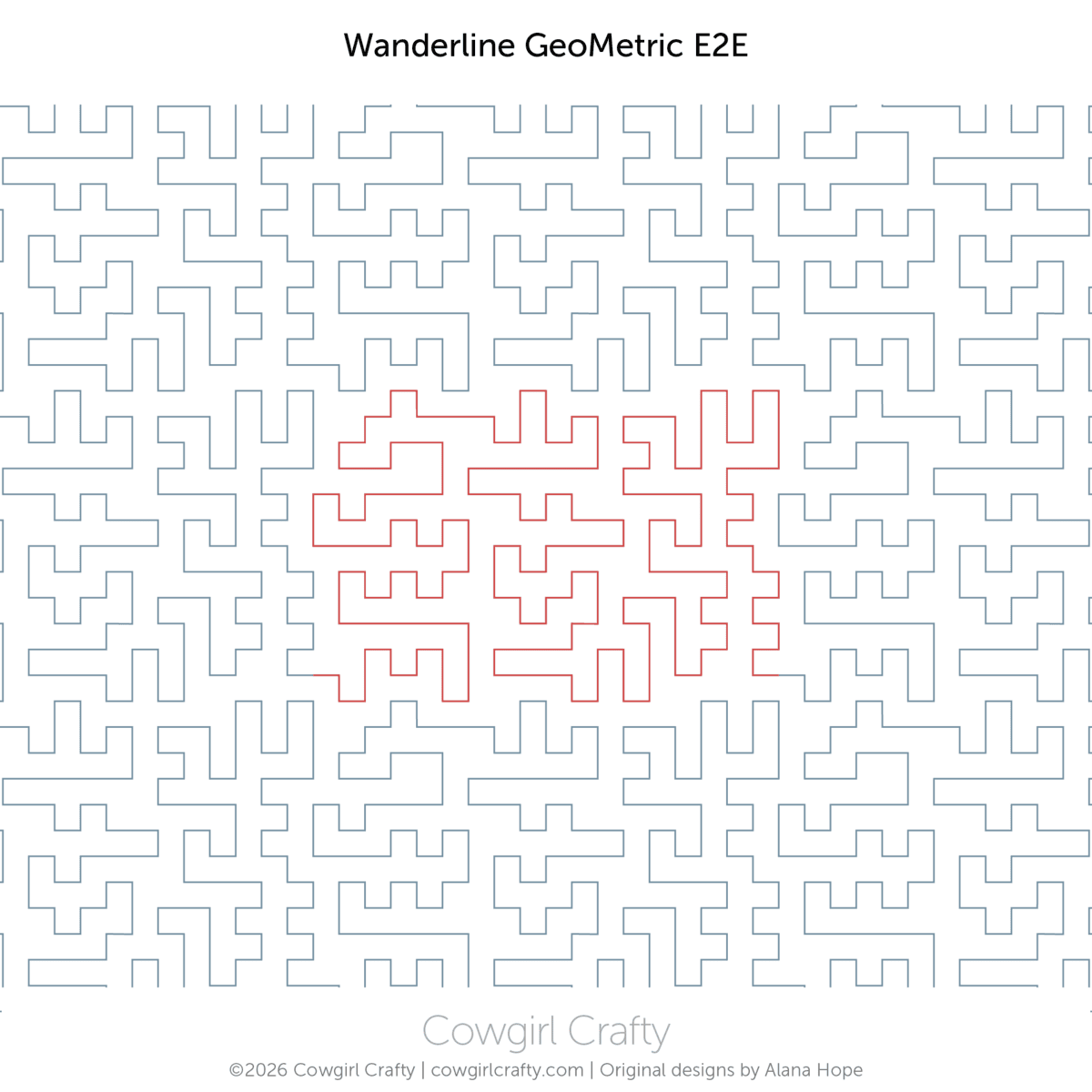 Wanderline Geometric edge-to-edge digital longarm quilting pattern by Cowgirl Crafty