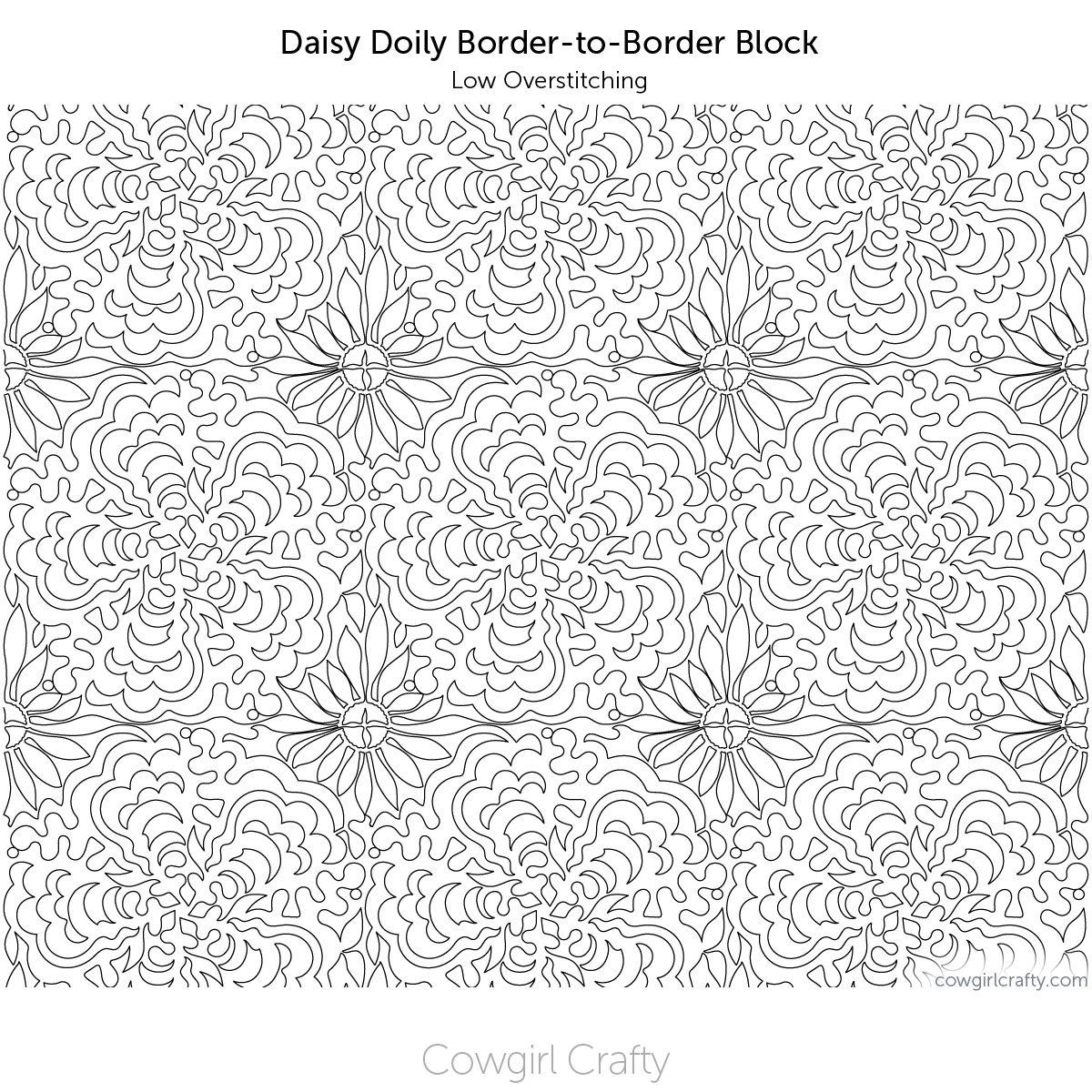 Daisy Doily border-to-border digital longarm quilting pattern by Cowgirl Crafty