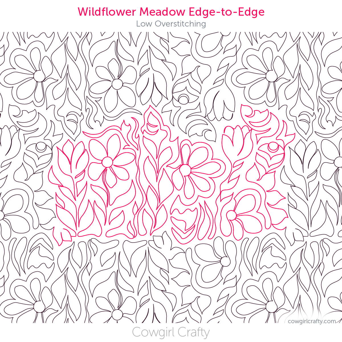 Wildflower Meadow edge-to-edge digital longarm quilting pattern by Cowgirl Crafty