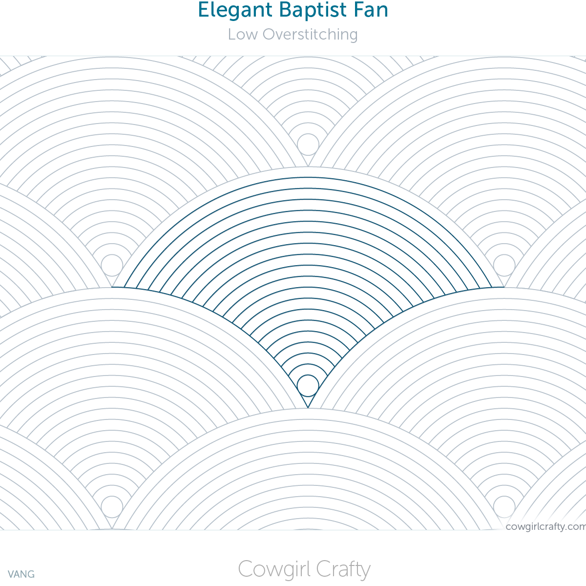Elegant Baptist Fan with Pearl edge-to-edge digital longarm quilting pattern by Cowgirl Crafty