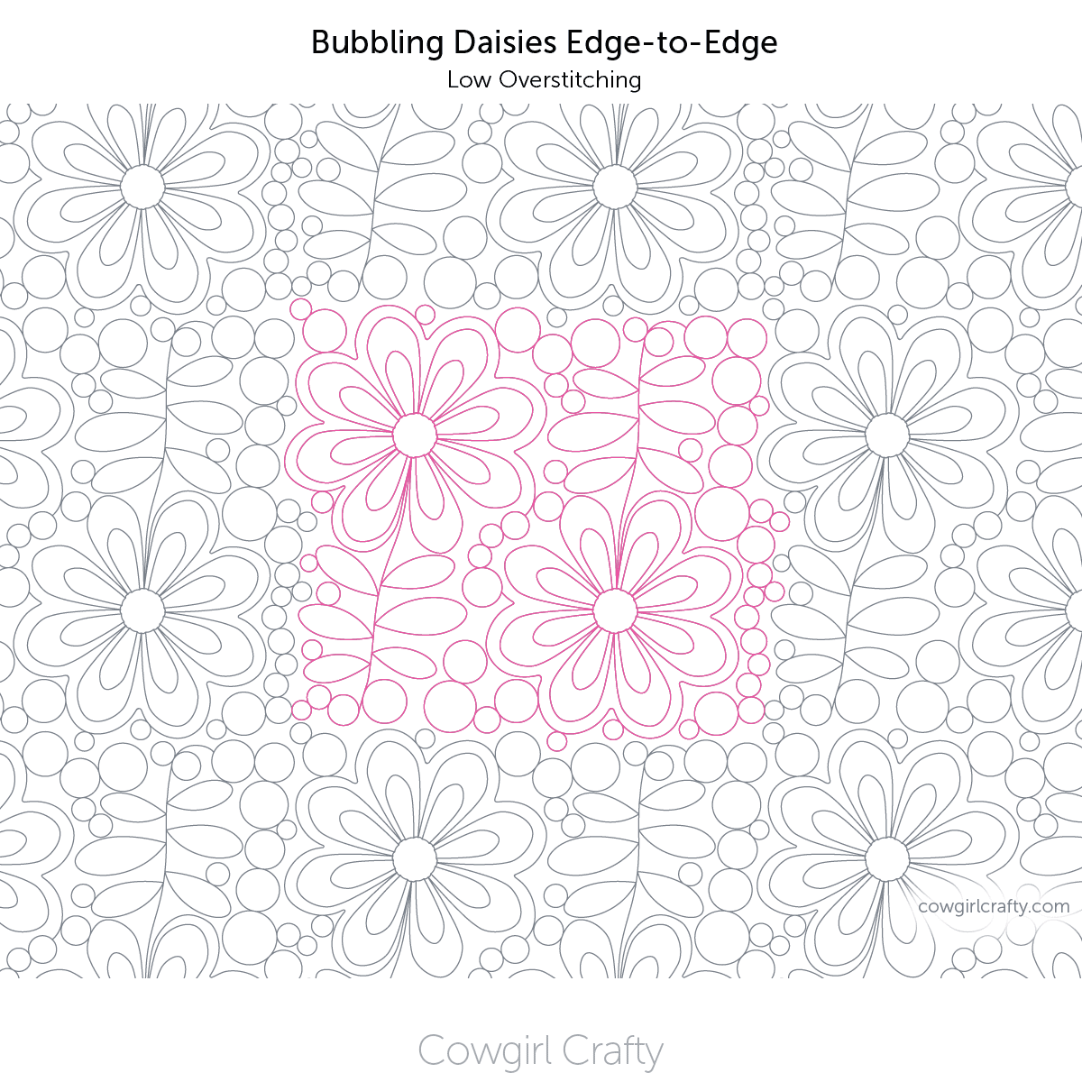 Bubbling Daisies edge-to-edge digital longarm quilting pattern by Cowgirl Crafty