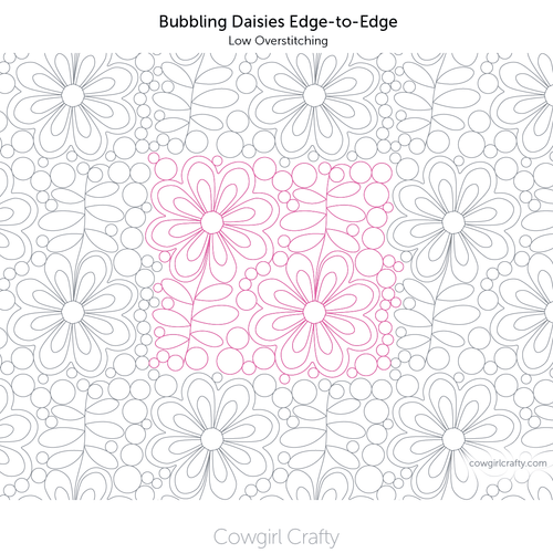 Bubbling Daisies edge-to-edge digital longarm quilting pattern by Cowgirl Crafty