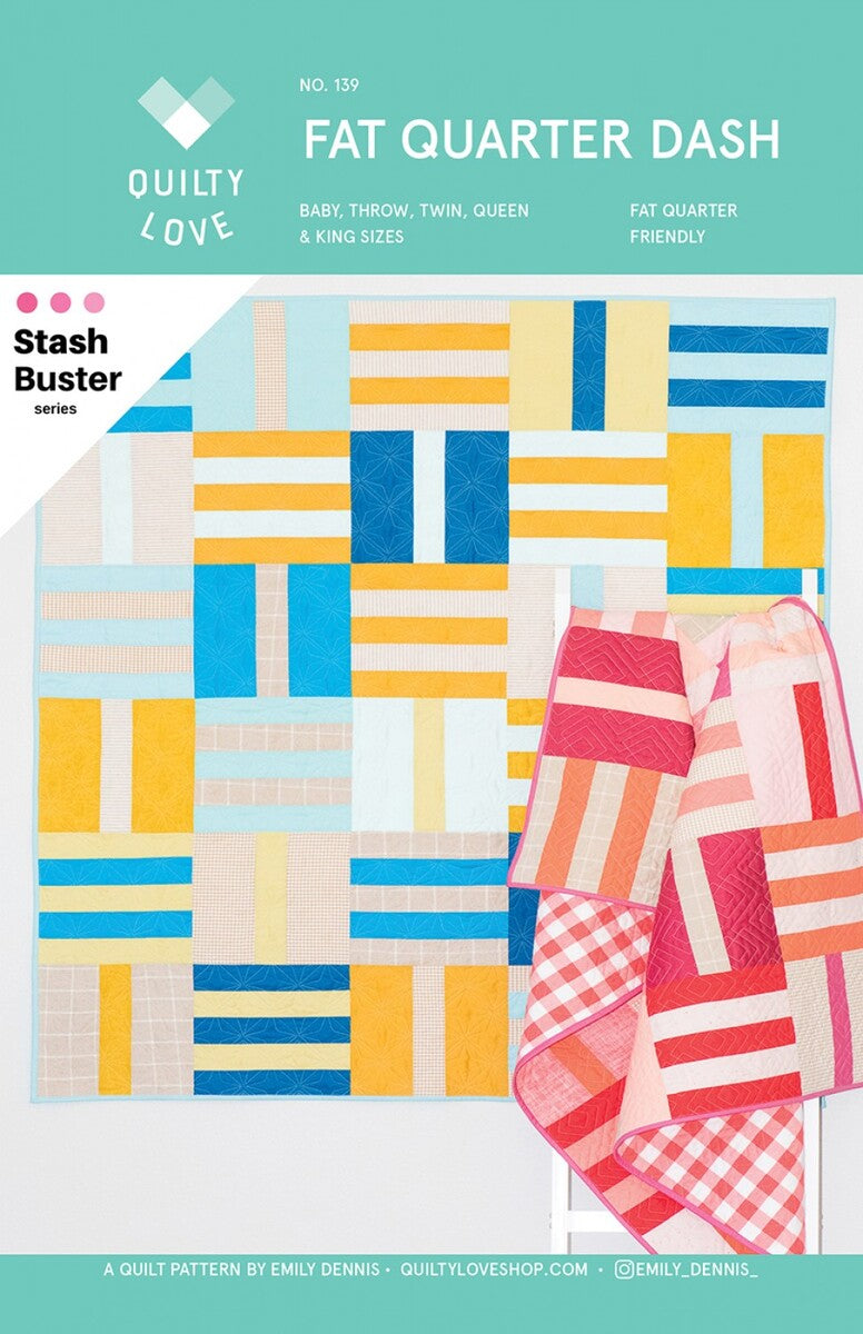 Fat Quarter Dash Modern Quilt Pattern | Quilty Love | #QLP139