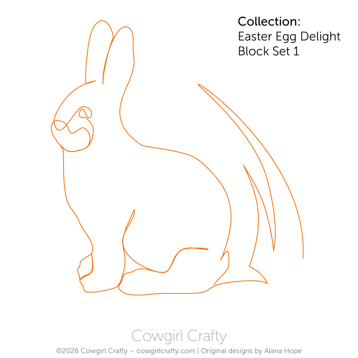 Eve's Bunny Peter Easter Motif digital longarm quilting pattern by Cowgirl Crafty