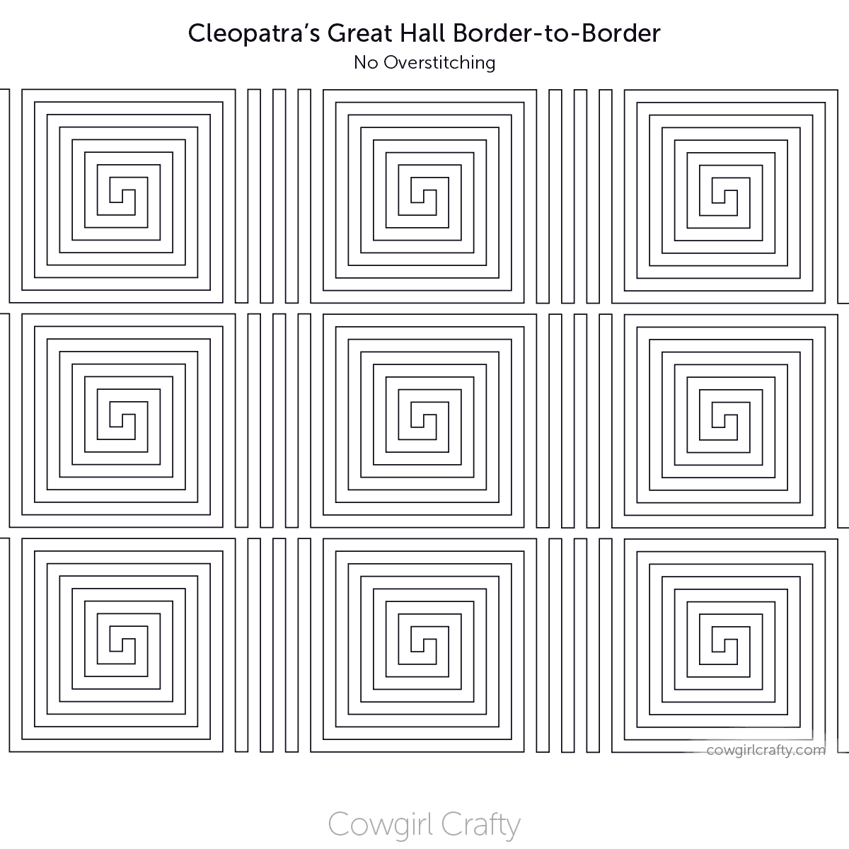 Cleopatra's Great Hall border-to-border digital longarm quilting pattern by Cowgirl Crafty