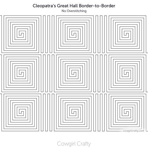 Cleopatra's Great Hall border-to-border digital longarm quilting pattern by Cowgirl Crafty
