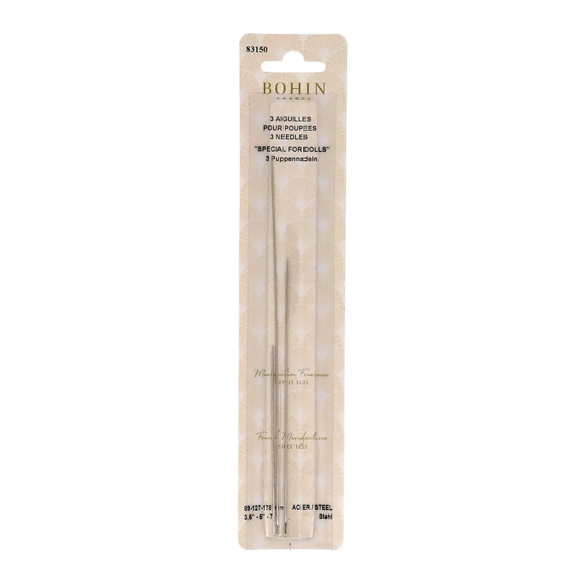 Bohin Dollmaking Needles 3-1/2in/5in/7in #83150