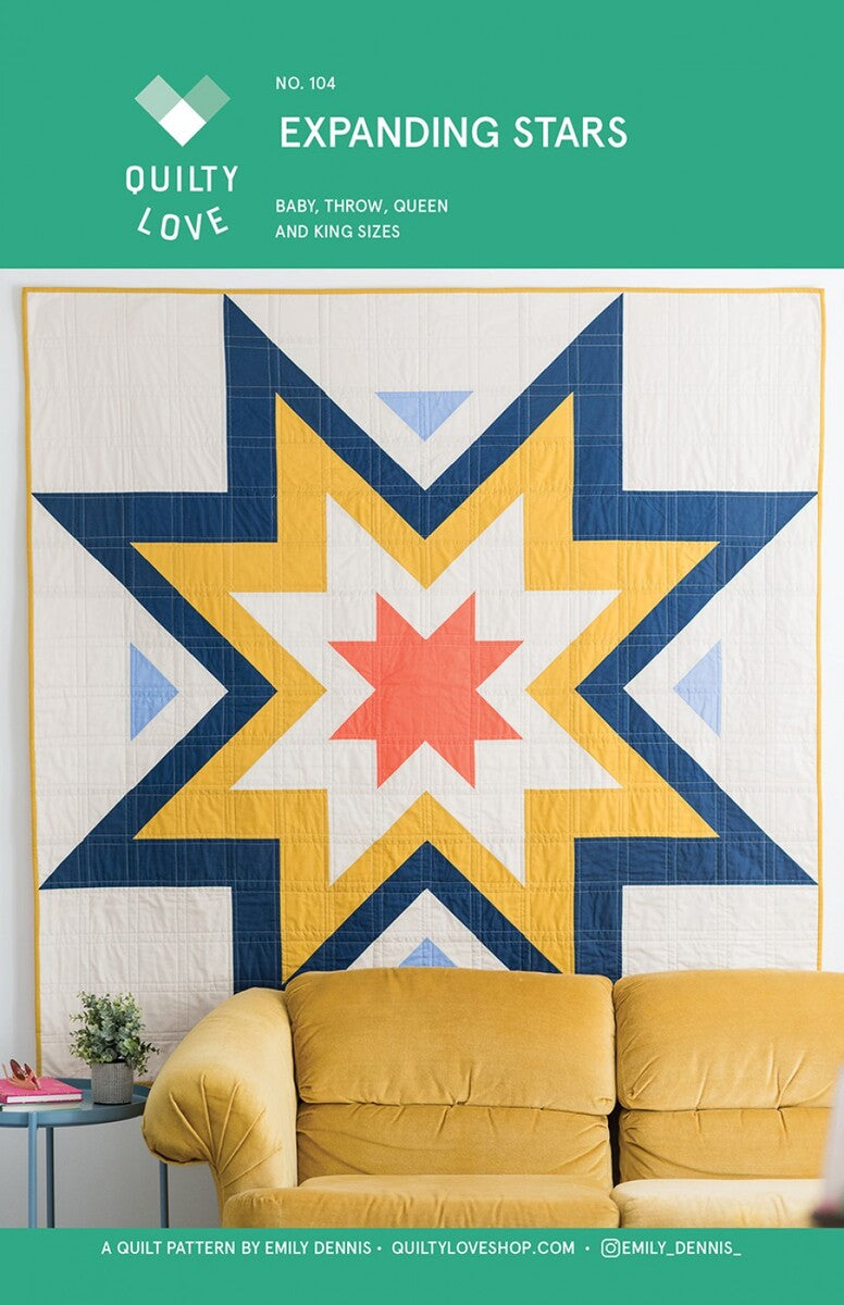 Expanding Stars Quilt Pattern | Quilty Love | #QLP104