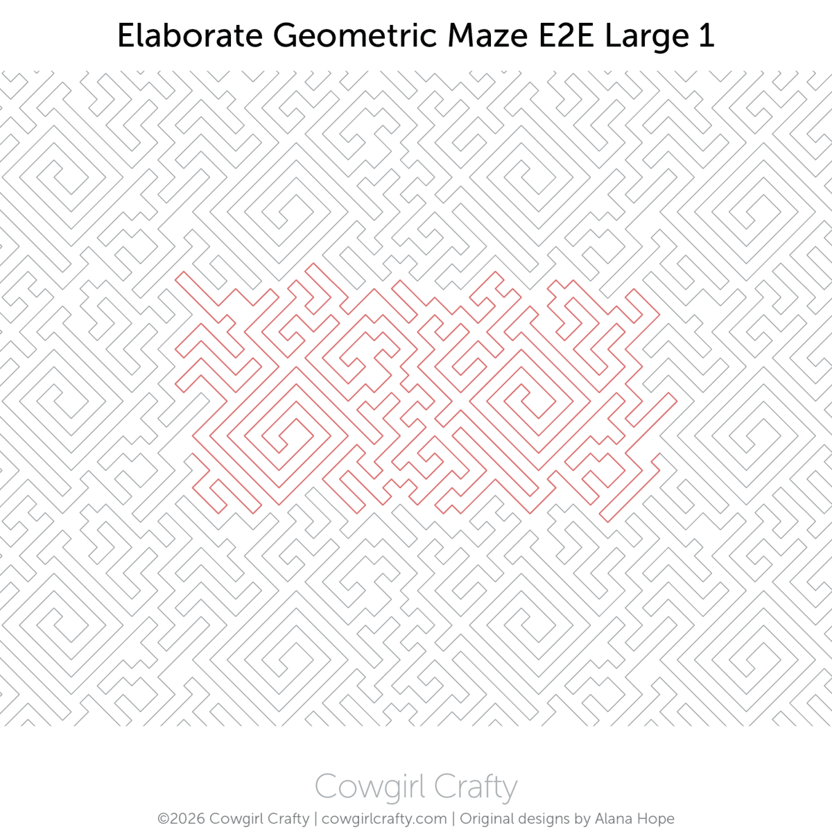 Elaborate Geometric Maze digital longarm quilting pattern by Cowgirl Crafty