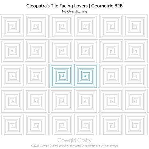 Cleopatra's Tile border-to-border digital longarm quilting pattern by Cowgirl Crafty