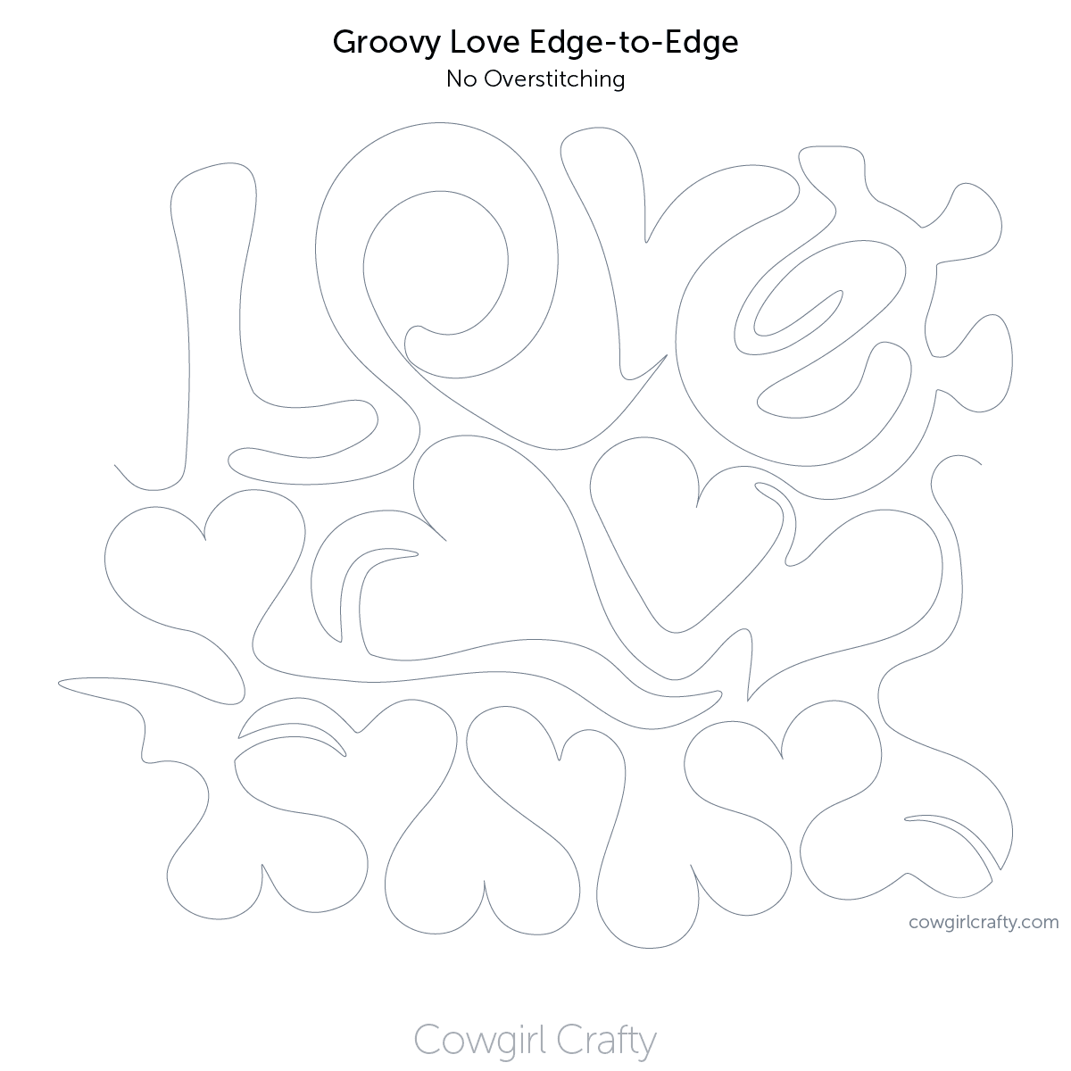 Groovy Love edge-to-edge digital longarm quilting pattern by Cowgirl Crafty