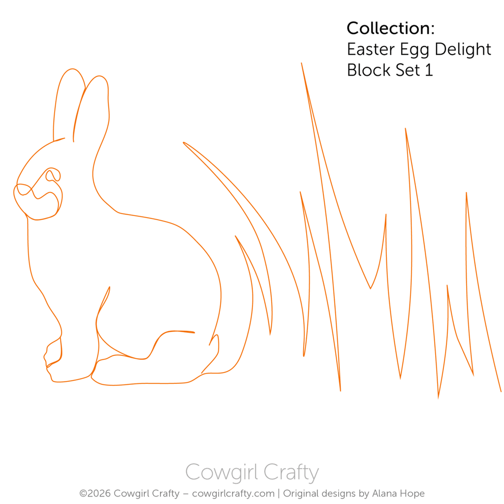 Eve's Bunny Peter Easter Motif digital longarm quilting pattern by Cowgirl Crafty