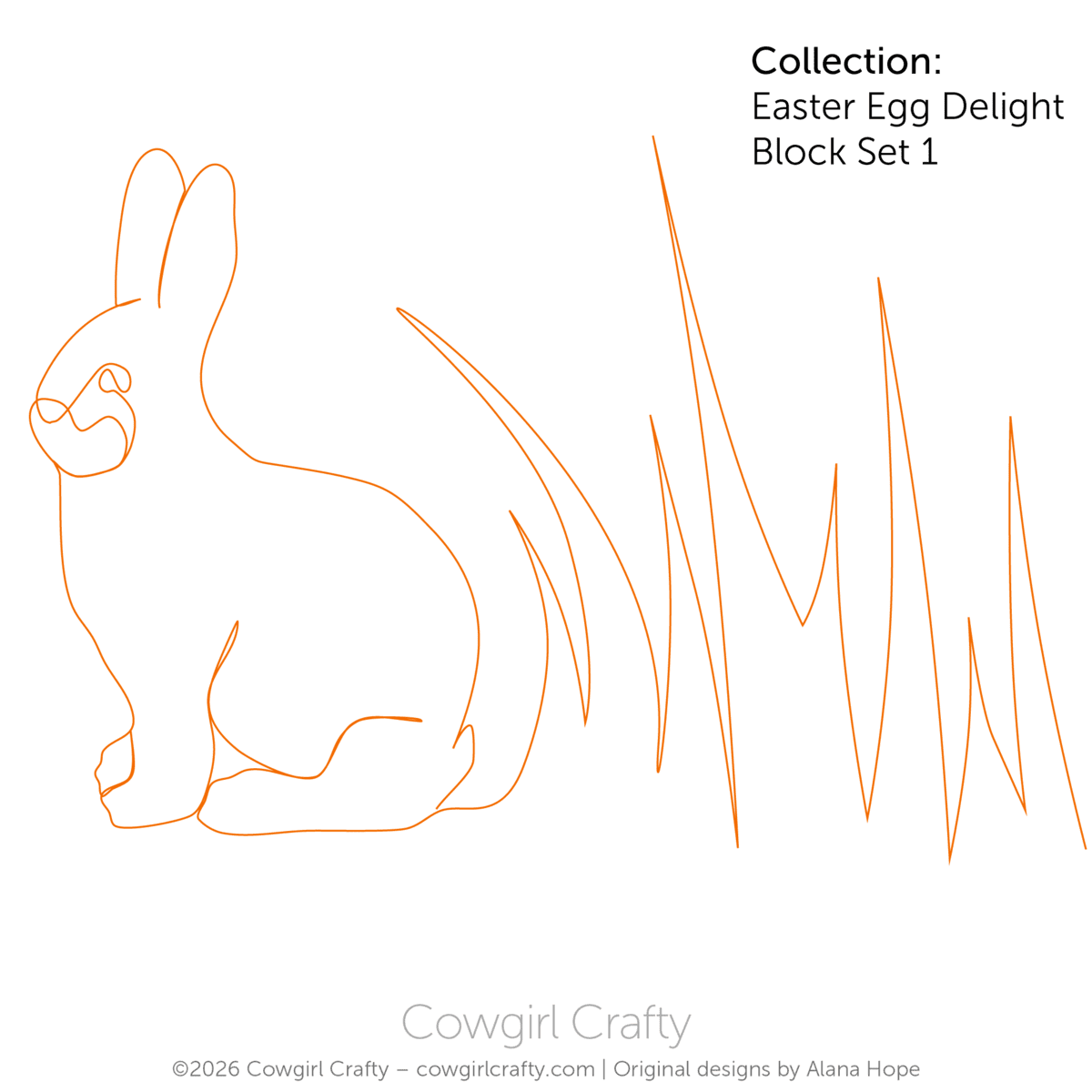Eve's Bunny Peter Easter Motif digital longarm quilting pattern by Cowgirl Crafty