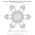 New Love 6-Pointed Star #1 Block digital longarm quilting pattern by Cowgirl Crafty